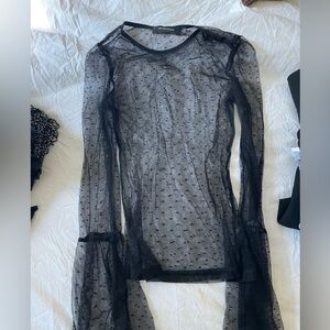 Mink Pink Sheer Black Long Sleeve